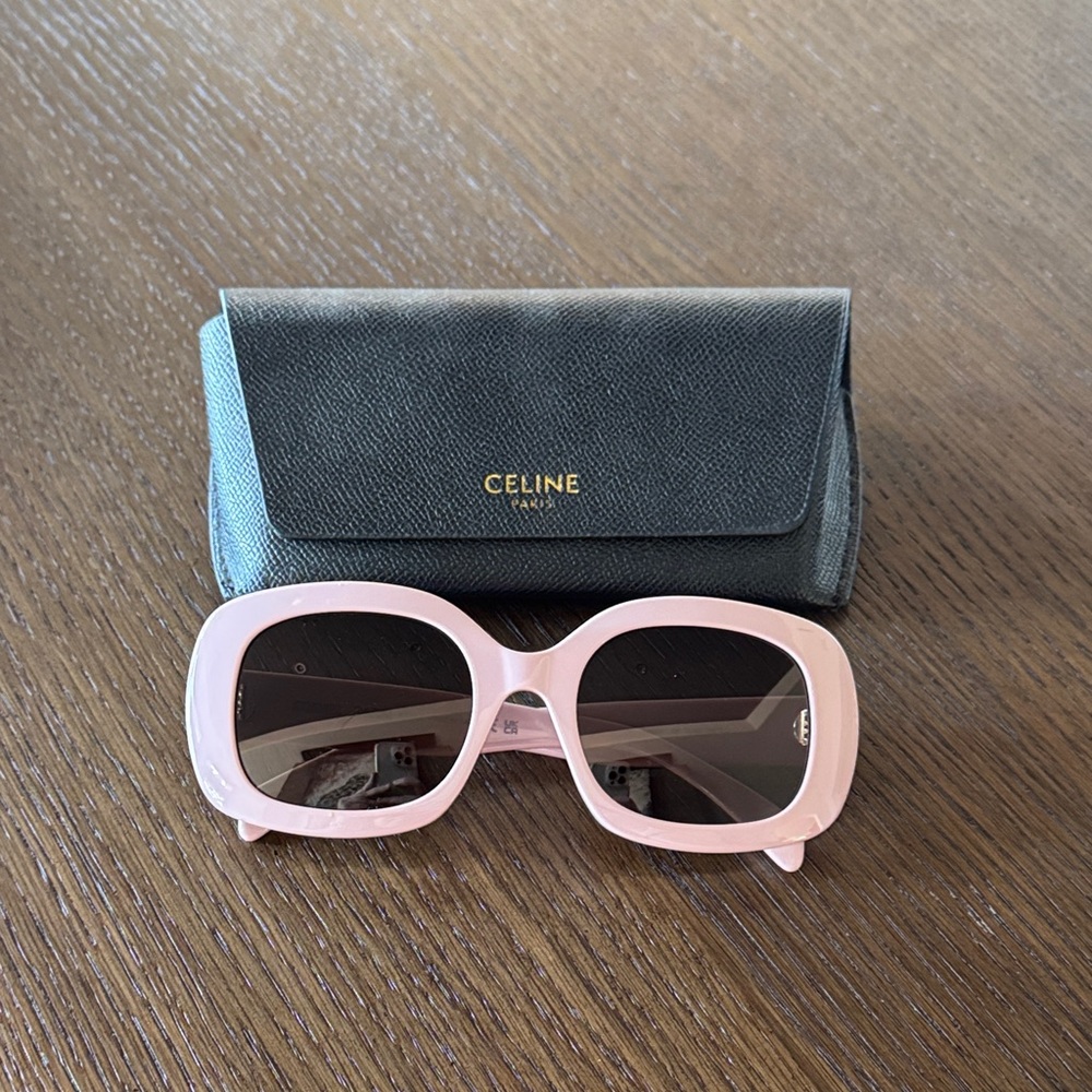 Celine Blush Pink Square Sunglasses with Case